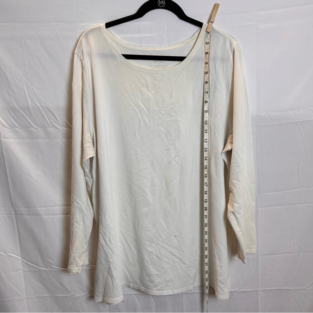 J. Jill Pure Jill Classic Women's Cream Long Sleeve Pima Top - Picture 5 of 9